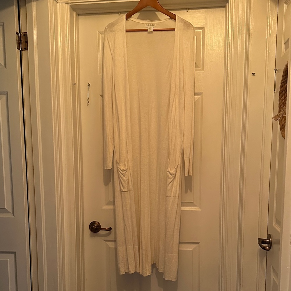 Rachel Zoe Ivory Open Front Cardigan XL